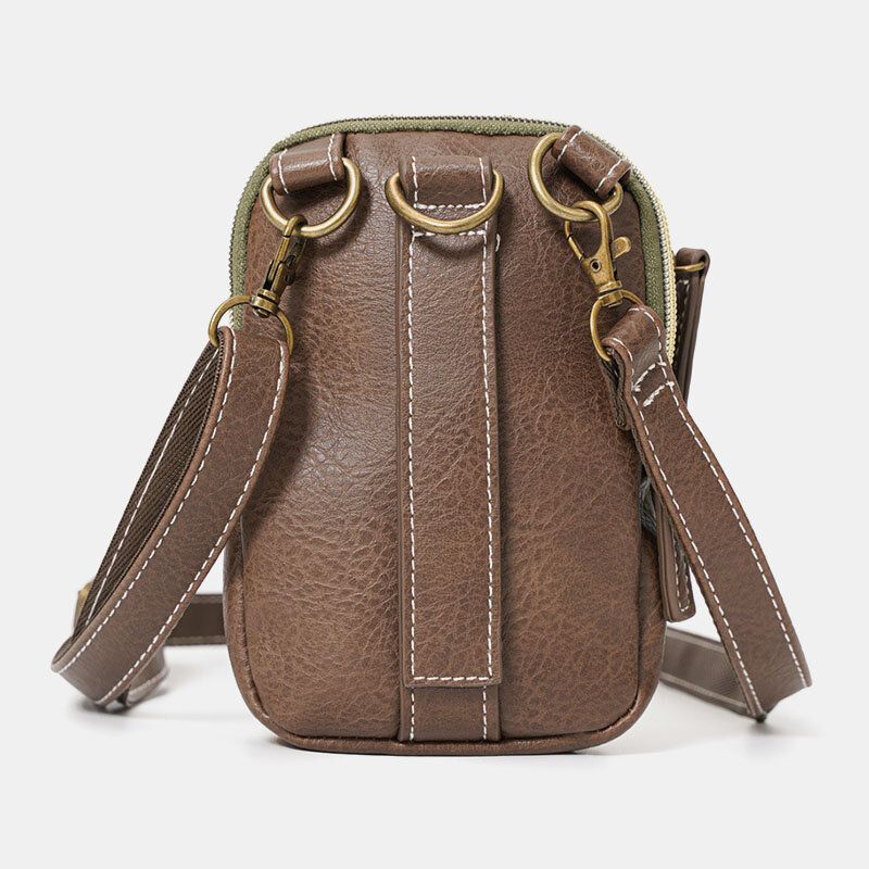 Männer Mini Stitching Color Lässige Crossbody-taschen Abnehmbarer Schultergurt All-match 6.5-zoll-handytasche