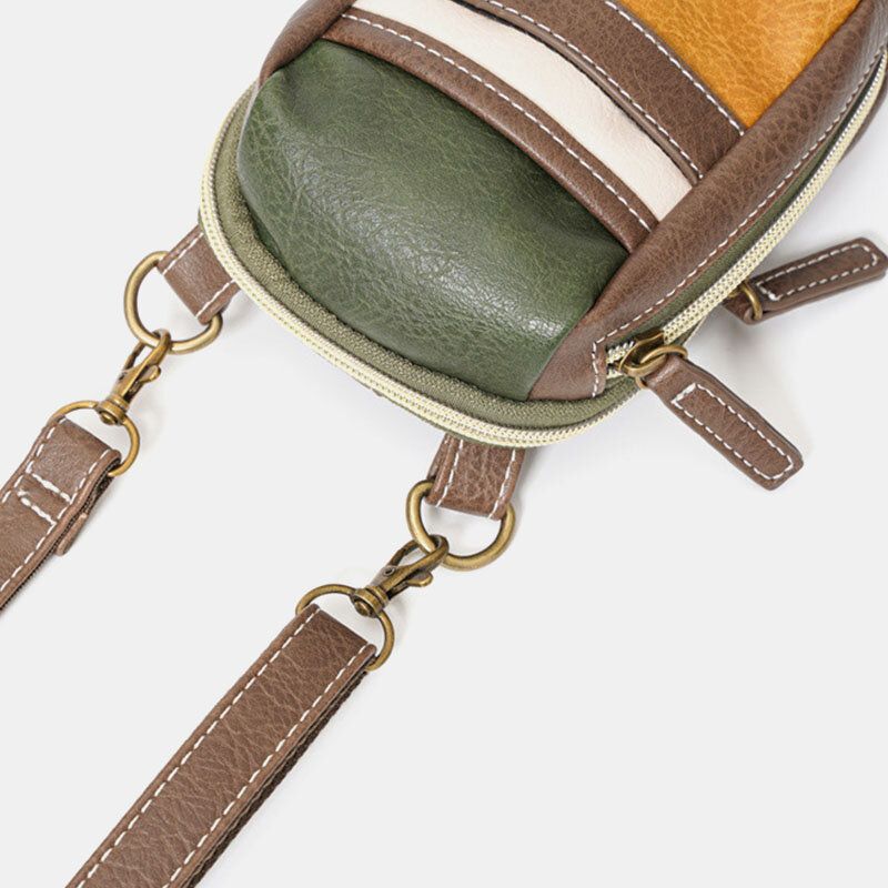 Männer Mini Stitching Color Lässige Crossbody-taschen Abnehmbarer Schultergurt All-match 6.5-zoll-handytasche