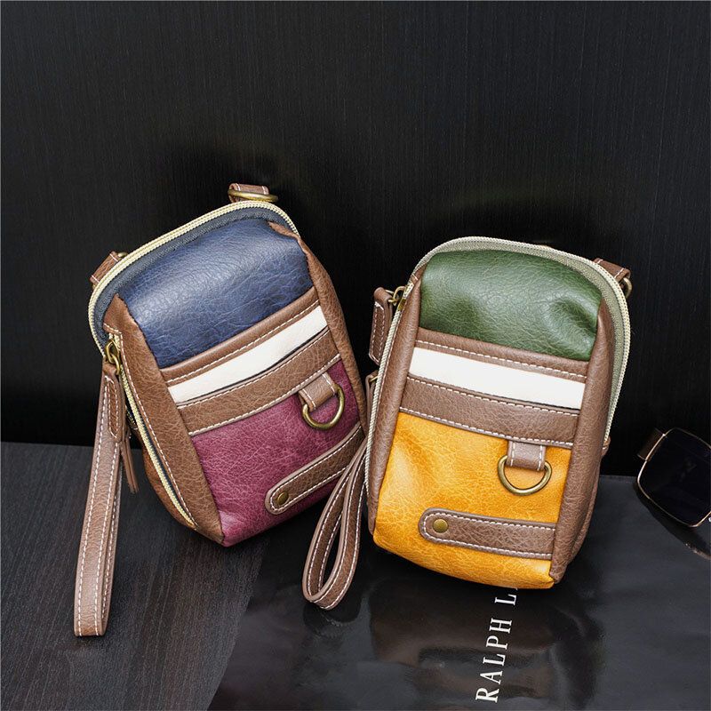 Männer Mini Stitching Color Lässige Crossbody-taschen Abnehmbarer Schultergurt All-match 6.5-zoll-handytasche