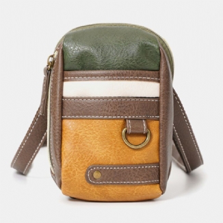 Männer Mini Stitching Color Lässige Crossbody-taschen Abnehmbarer Schultergurt All-match 6.5-zoll-handytasche