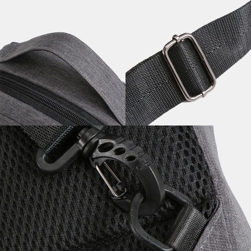 Männer Polyester Usb-aufladung Große Kapazität Mehrschichtige Business Crossbody Bag Brusttasche Sling Bag