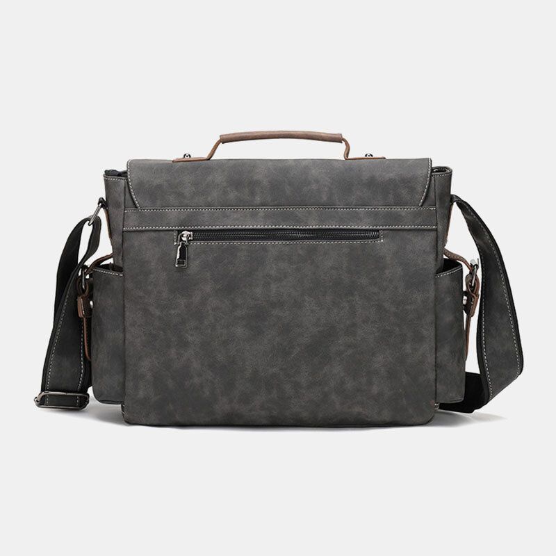 Männer Pu-leder Flap-over Große Kapazität Umhängetaschen Casual Fashion Multi-pocket Messenger Bag Handtasche Umhängetasche