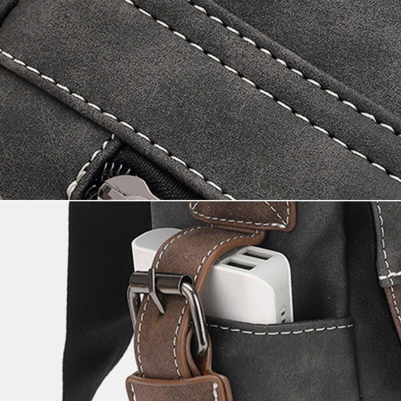 Männer Pu-leder Flap-over Große Kapazität Umhängetaschen Casual Fashion Multi-pocket Messenger Bag Handtasche Umhängetasche