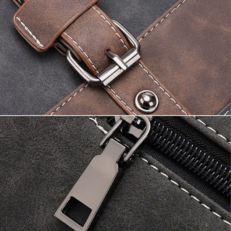 Männer Pu-leder Flap-over Große Kapazität Umhängetaschen Casual Fashion Multi-pocket Messenger Bag Handtasche Umhängetasche