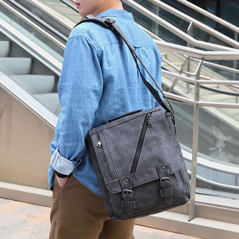 Männer Pu-leder Große Kapazität Vintage Lässige Wasserdichte Atmungsaktive Umhängetaschen Umhängetaschen Handtasche