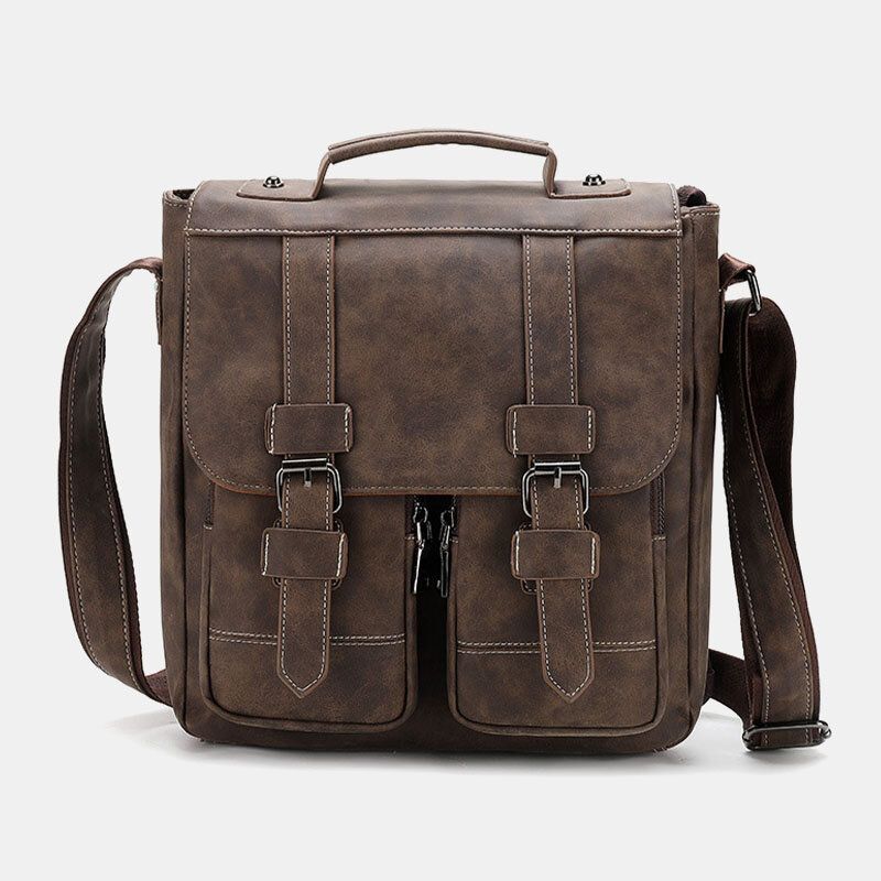 Männer Pu-leder Multi-taschen Vintage Lässige Wasserdichte Atmungsaktive Umhängetaschen Umhängetaschen