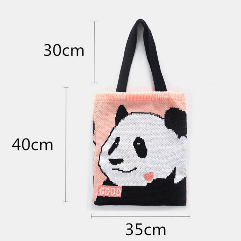 Olympische Winterspiele Peking Cute Panda Printing Handtasche Polyesterfaser Große Kapazität Wasserdichte Umhängetasche Einkaufstasche