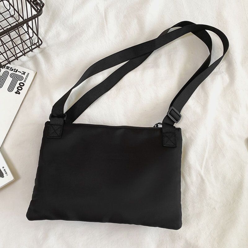 Unisex Doppelte Fronttasche Mit Reißverschluss Crossbody-taschen Nylon Casual Einfache Verschleißfeste Umhängetasche