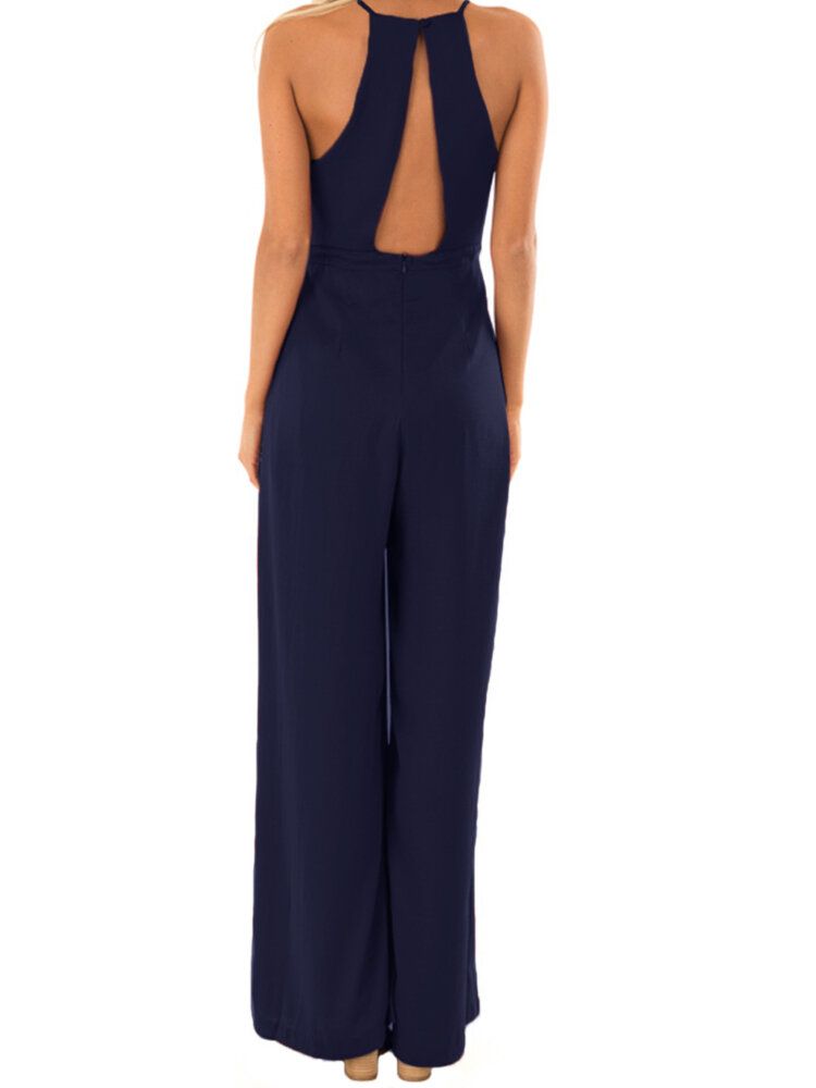 Camisole Mit V-ausschnitt Solide Elegante Overalls