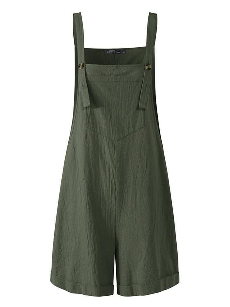 Damen-baumwollreine Farbe Verstellbare Träger Lässige Overalls Mit Tasche