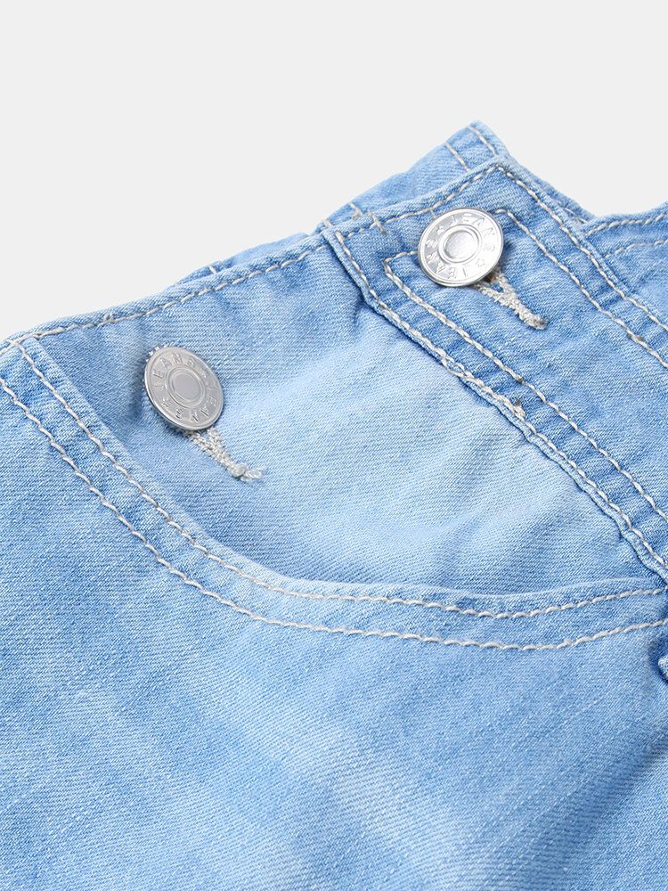 Frauen Gänseblümchen-muster-druckriemen Zerrissener Beiläufiger Stilvoller Denim-overall