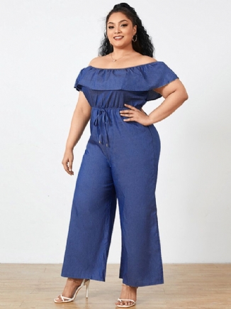 Lässige Feste Knöchellange Jumpsuits Mit Falten Für Damen