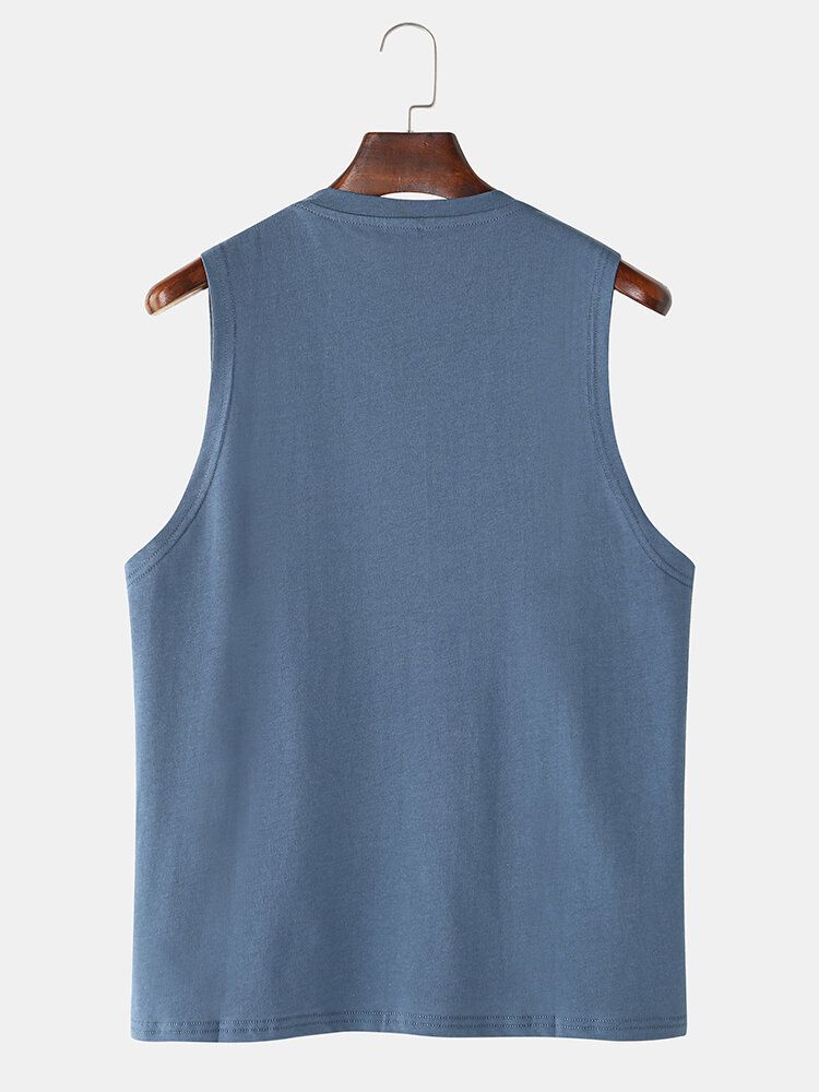 Atmungsaktive Einfarbige Lässige Ärmellose Tanktops Mit Rundhalsausschnitt