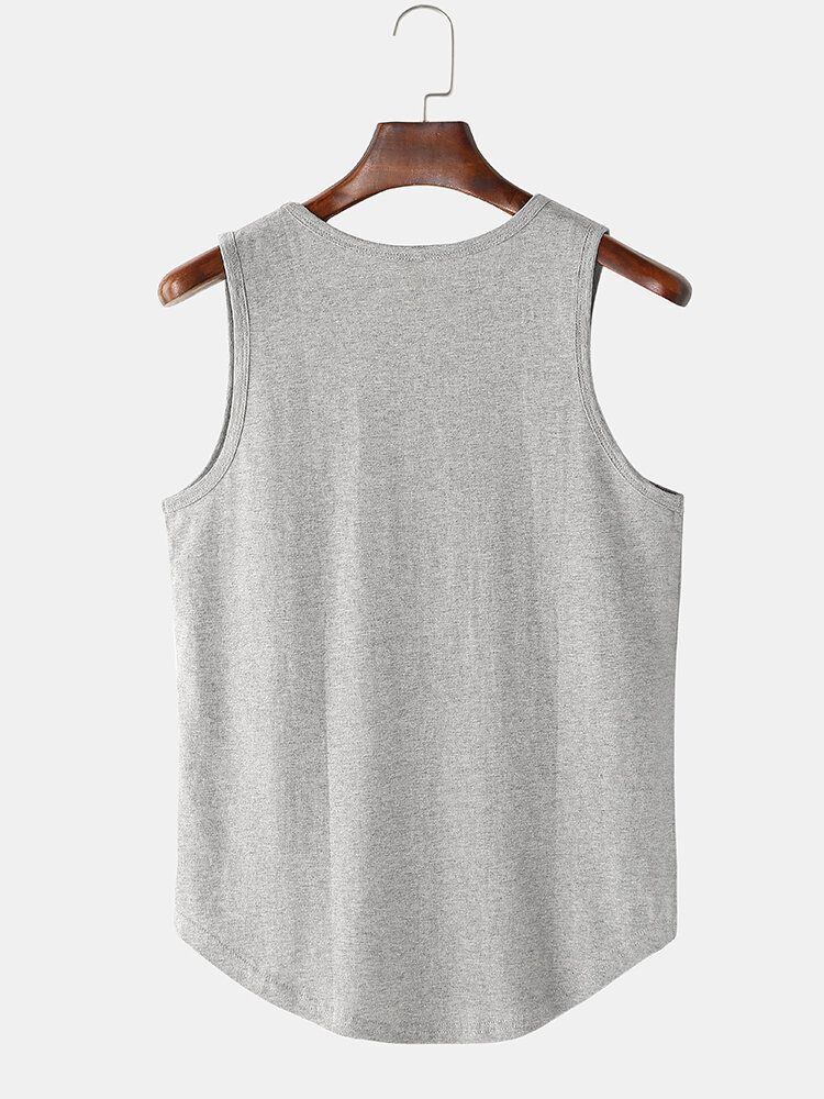 Einfarbige Ärmellose Freizeit-tanktops Für Herren