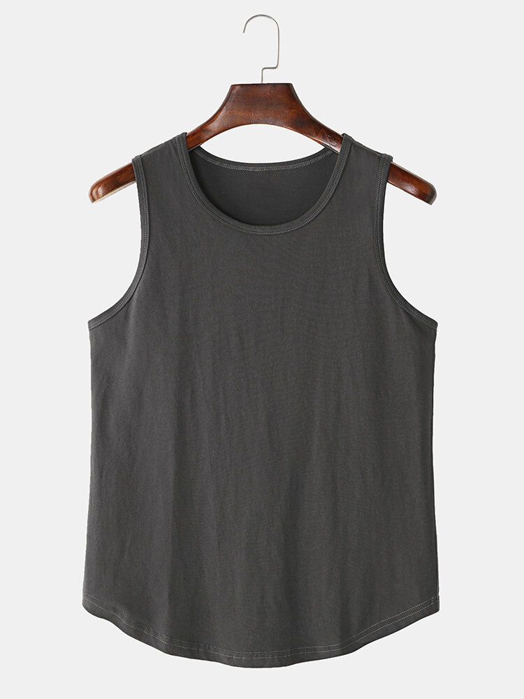 Einfarbige Ärmellose Freizeit-tanktops Für Herren