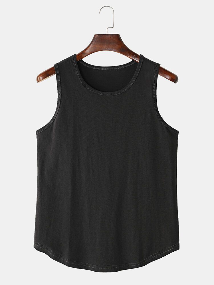 Einfarbige Ärmellose Freizeit-tanktops Für Herren