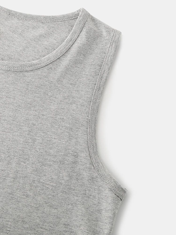 Einfarbige Ärmellose Freizeit-tanktops Für Herren