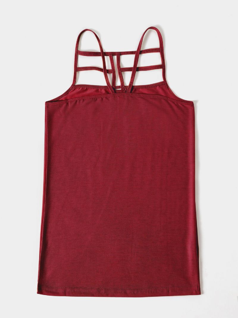 Lässiges Cami Mit Überkreuzter Front Und Einfarbigem Cut-out