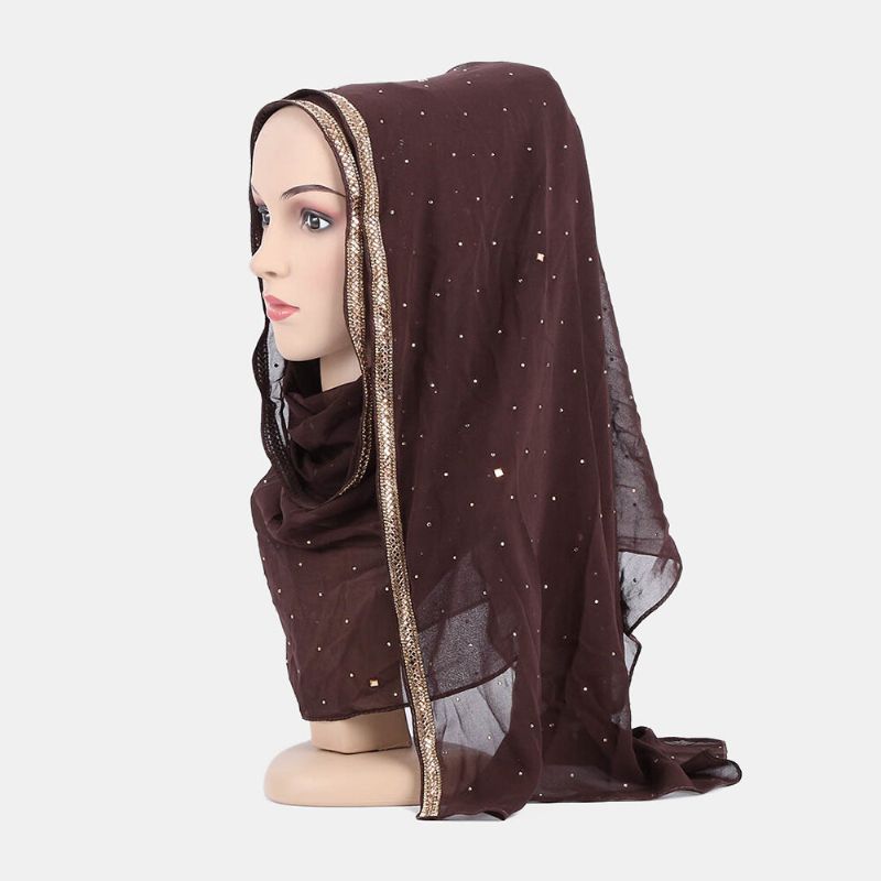 Hijab-schal Chiffon Perlen Lange Schals