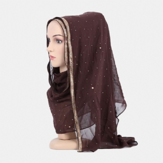 Hijab-schal Chiffon Perlen Lange Schals