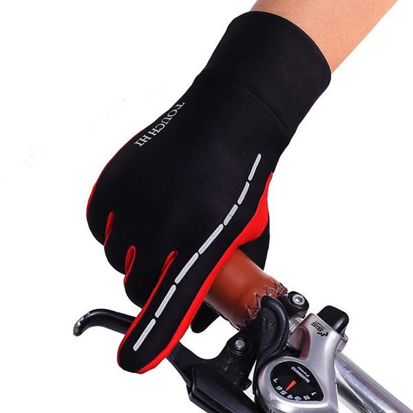 Anti-rutsch-fleece-outdoor-fahrradhandschuhe Für Herren Winterwarme Winddichte Vollfinger-fäustlinge