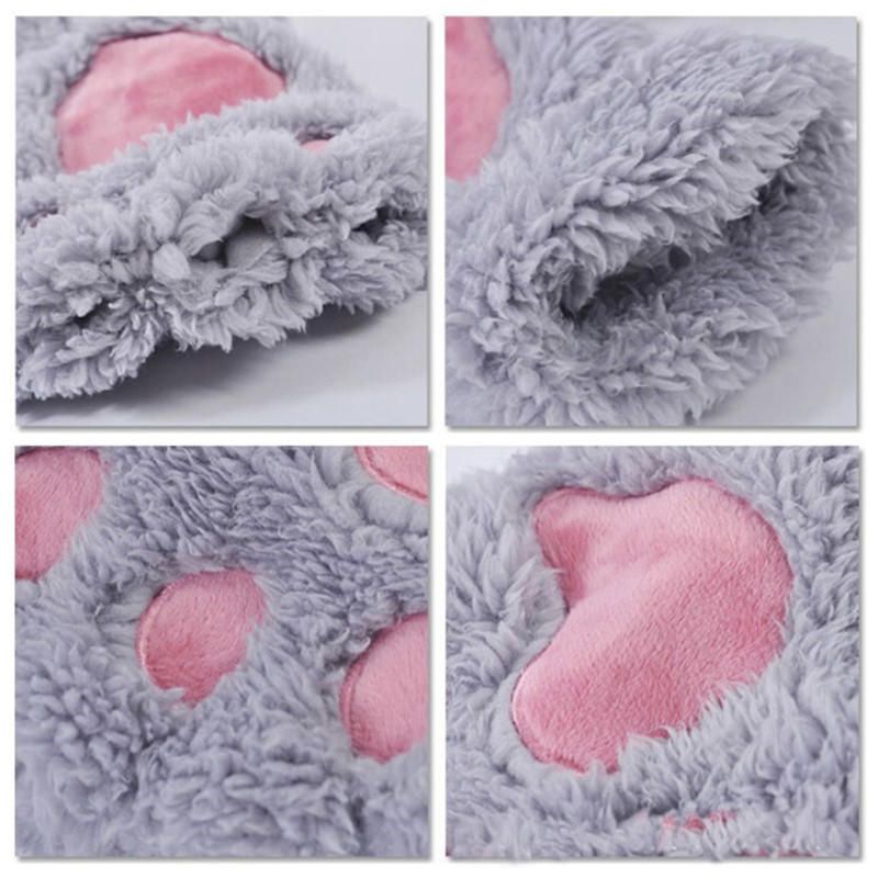 Damen Mädchen Fluffy Plüsch Bear Cat Paw Fingerlose Handschuhe Paw Handschuh Winter Warme Fäustlinge