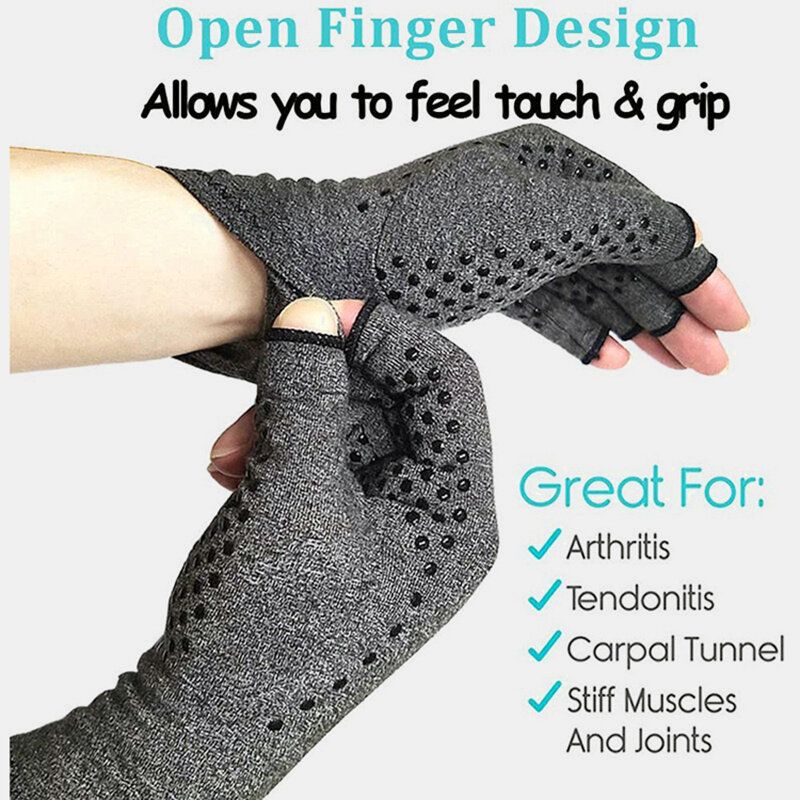 Fingerlose Magnetische Strickhandschuhe Arthritis-handschuhe Outdoor Sport Fitness Silikonhandschuhe