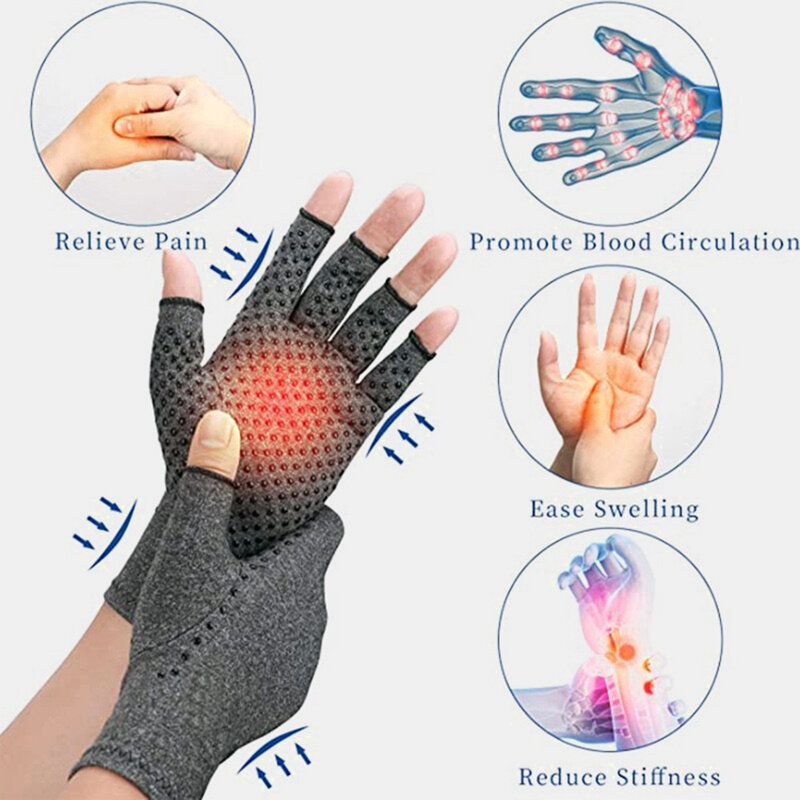 Fingerlose Magnetische Strickhandschuhe Arthritis-handschuhe Outdoor Sport Fitness Silikonhandschuhe