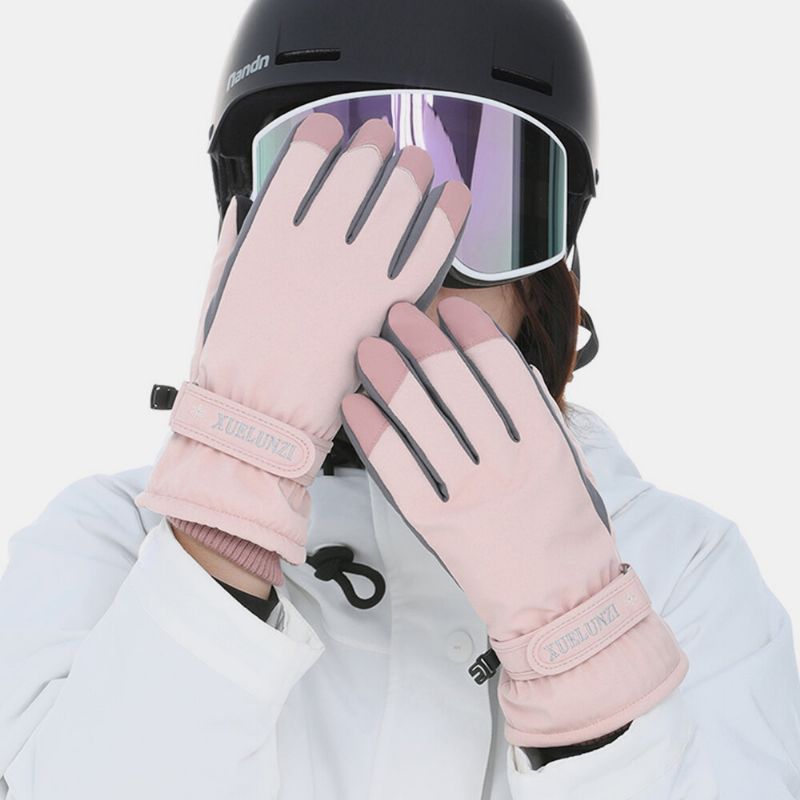 Frauen Screentouch Winddicht Wasserdicht Reiten Ski Warm Sport Vollfinger-handschuhe