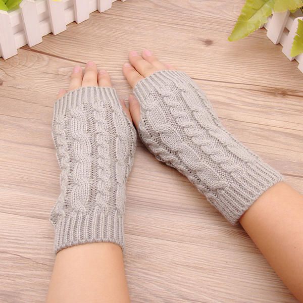 Frauen-winter-handwärmer-handschuhe Dicke Arm-häkelarbeit-strick-warme Fingerlose Handschuhe