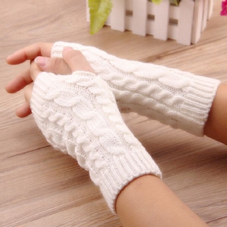 Frauen-winter-handwärmer-handschuhe Dicke Arm-häkelarbeit-strick-warme Fingerlose Handschuhe