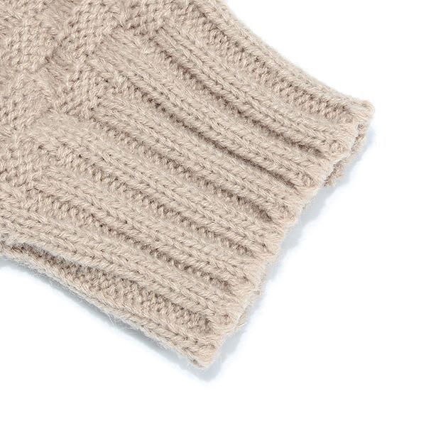 Frauen Winter Warm Gestrickt Verdicken Fingerlose Handschuhe Künstliche Kaninchenhaar Halbe Finger Ärmel