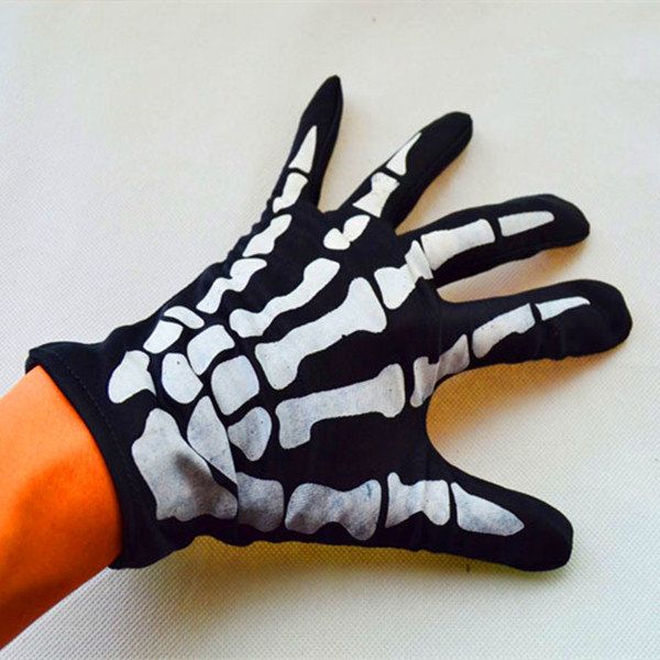 Mode-halloween-skelett-geist-dämon-elastische Schädel-handschuhe