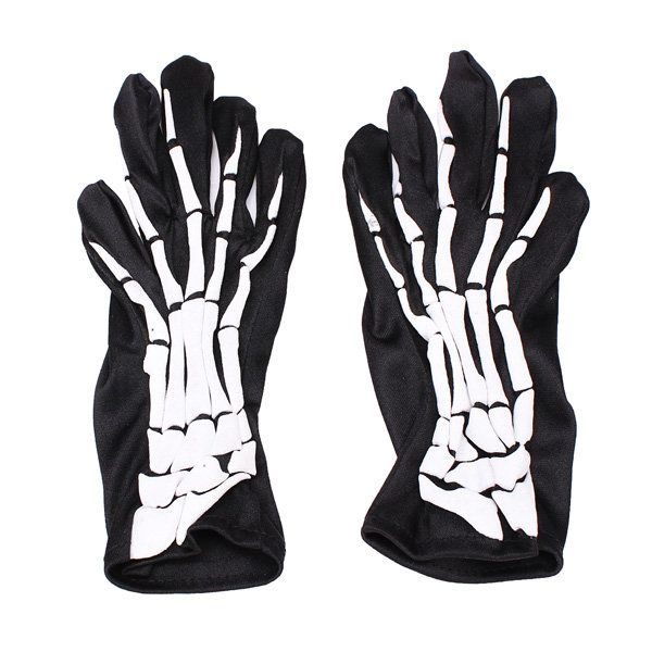 Mode-halloween-skelett-geist-dämon-elastische Schädel-handschuhe