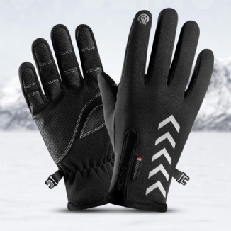 Radfahren Warme Handschuhe Saison Outdoor Wasserdicht Sport Anti-rutsch Fünf-finger-touchscreen Nachtreiten Highlight Reflektierende Handschuhe