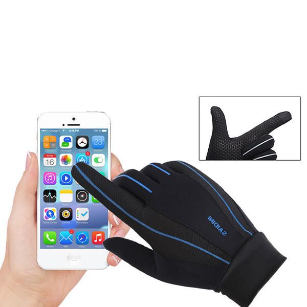 Rutschfeste Touchscreen-handschuhe Aus Silikon Für Herren Dicker Winddichter Vollfinger-handschuh