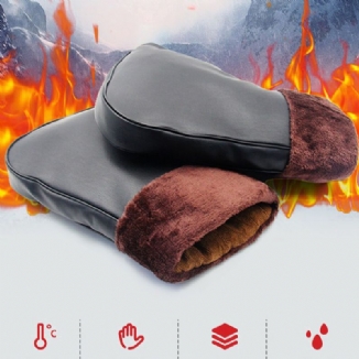 Unisex Ladeheizung Outdoor Winter Elektroauto Reiten Warmhalten Wasserdichte Winddichte Lederhandschuhe