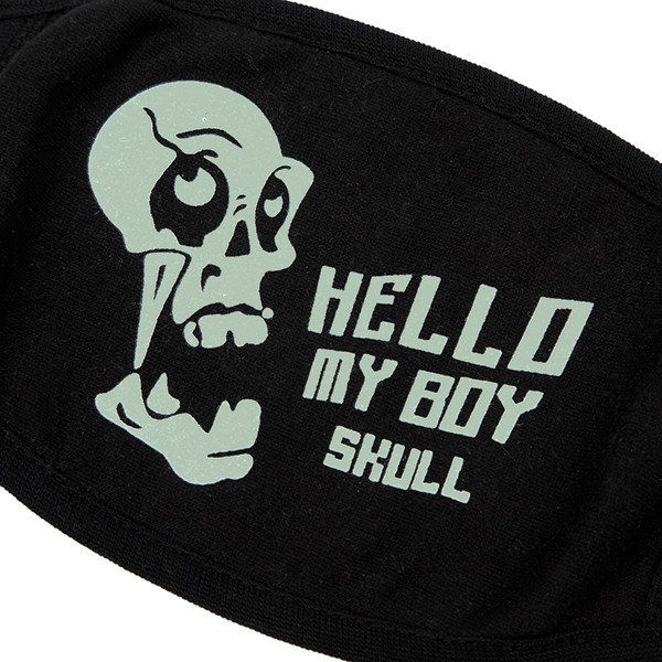 Unsiex Herren Noctilucence Luminous Green Cartoon Skeleton Pattern Anti-dust Cotton Mouth Mask