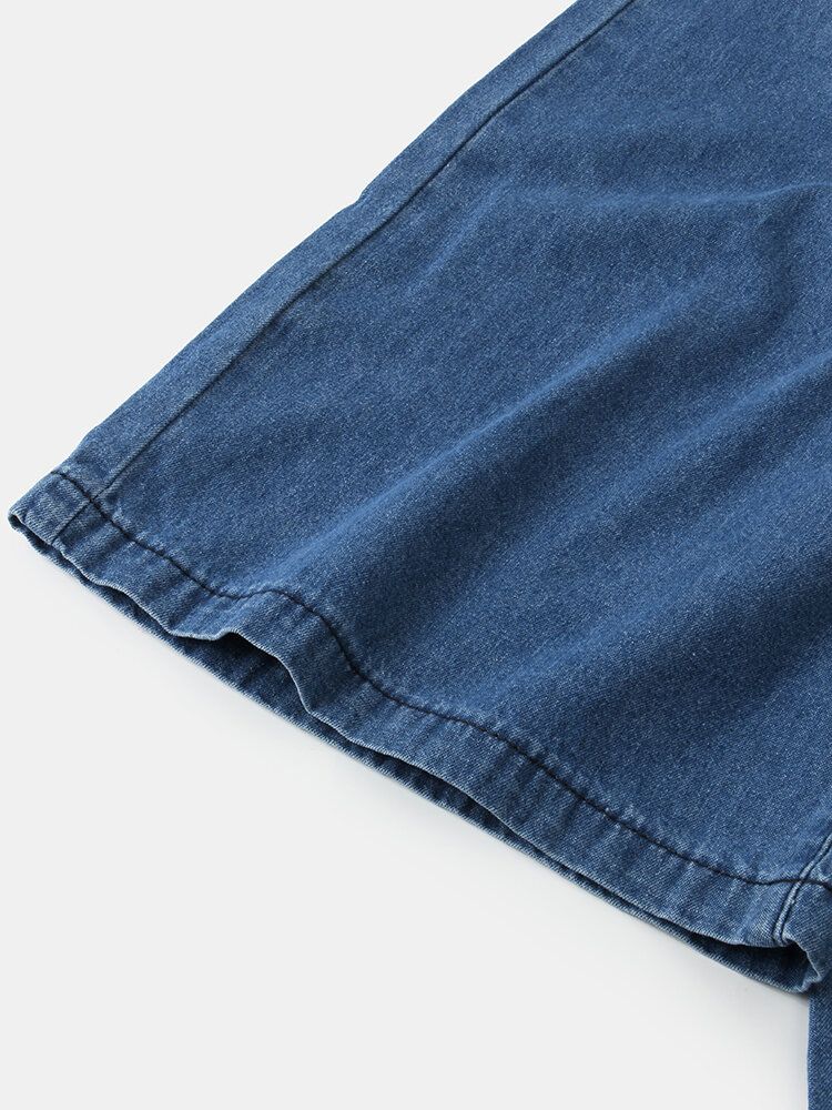 Damen-jeans Mit Reißverschluss Schnürung Mittlerer Taille Weitem Bein Und Tasche