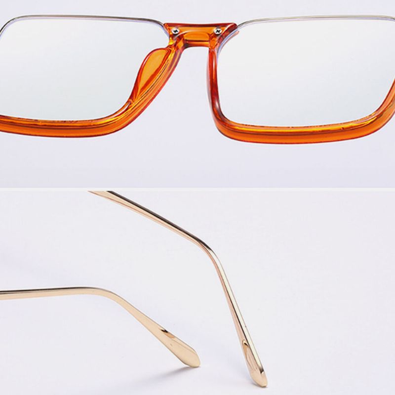 Halbrahmen-sonnenbrille Mit Quadratischem Rahmen Uv-schutz Und Blaulichtschutz