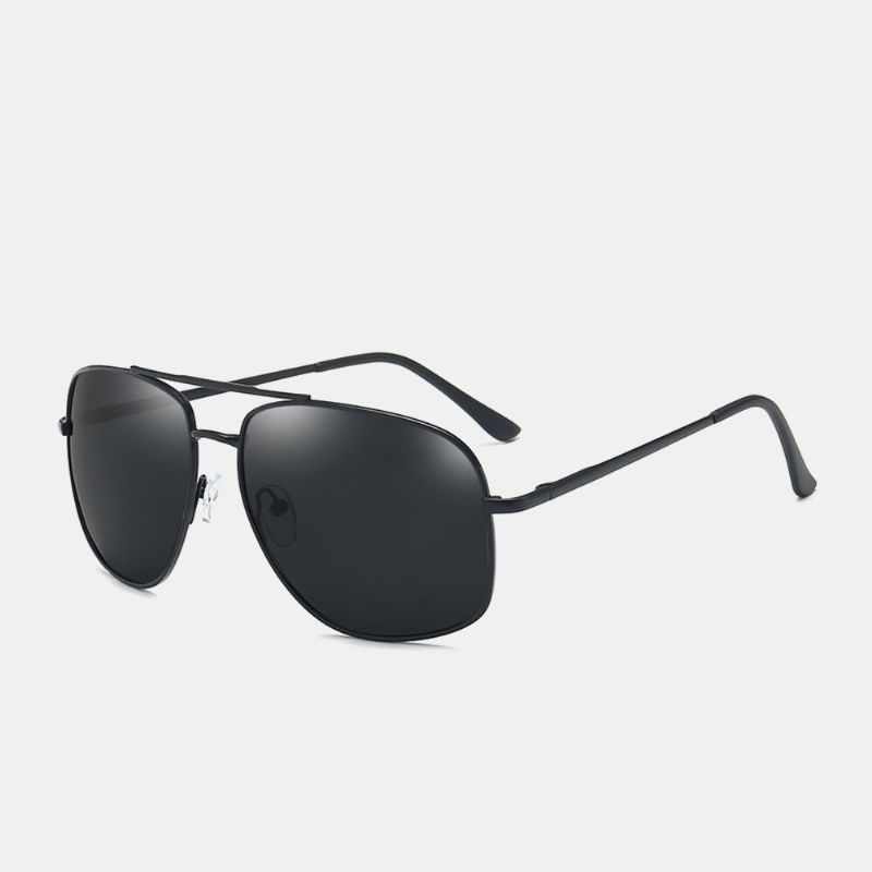 Herren-sonnenbrille Aus Metall Mit Doppelsteg Und Polarisiertem Licht Und Uv-schutz