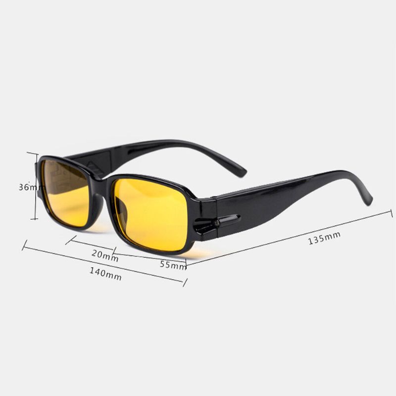 Männer Led-beleuchtung Nacht Presbyopie-brille Kunststoffharz Voller Rechteckiger Rahmen Multifunktionale Presbyopie-brille