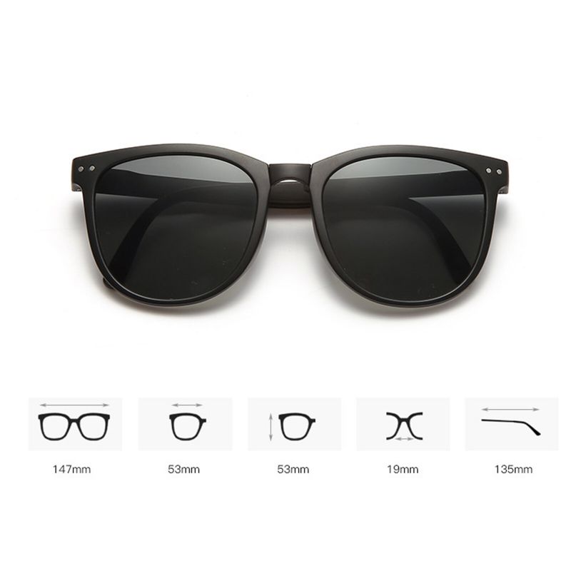 Männer Retro Fashion Outdoor Faltbare Uv-schutz Ovale Sonnenbrille