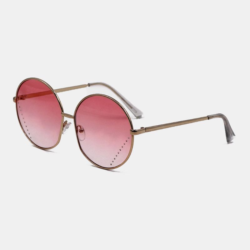 Modische Unisex-sonnenbrille Mit Rundem Metallrahmen Und Voll Getönten Gläsern. Uv-schutz