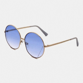 Modische Unisex-sonnenbrille Mit Rundem Metallrahmen Und Voll Getönten Gläsern. Uv-schutz