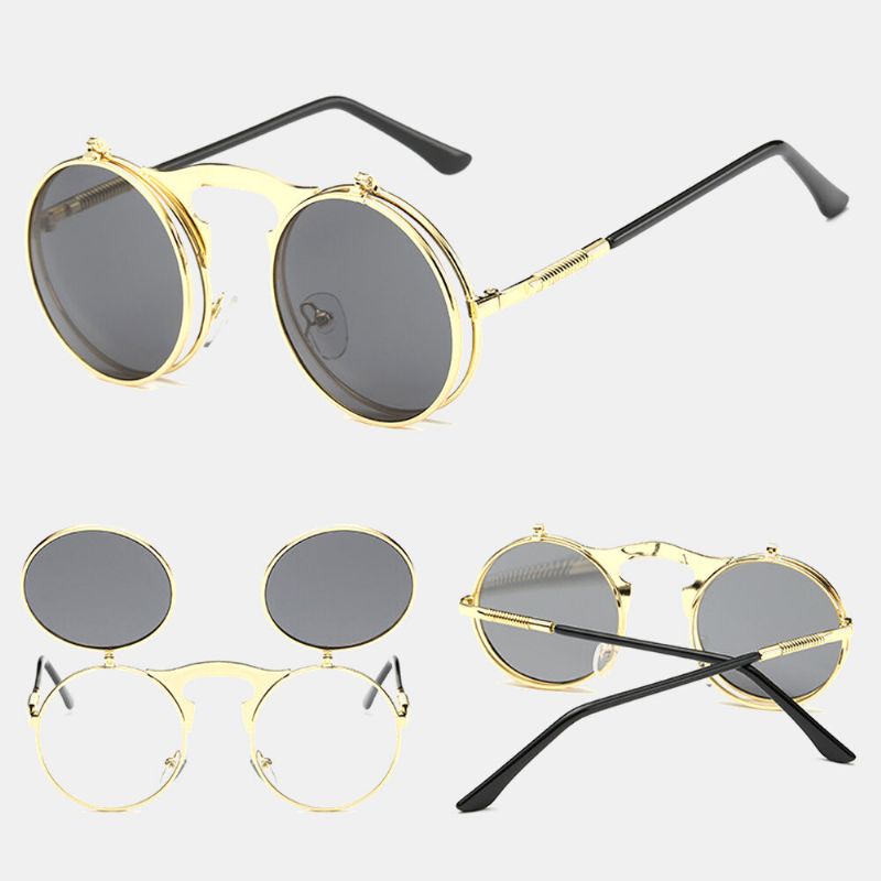 Retro Metal Punk Steam Flip Sonnenbrille Hipster Sonnenbrille Fashion Style Für Herren Damen