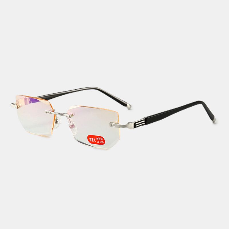 Unisex Anti-blue Light Radiation Randlose Presbyopie-brille Aus Metall High-definition-lesebrille