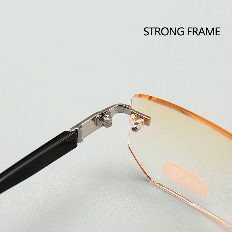 Unisex Anti-blue Light Radiation Randlose Presbyopie-brille Aus Metall High-definition-lesebrille