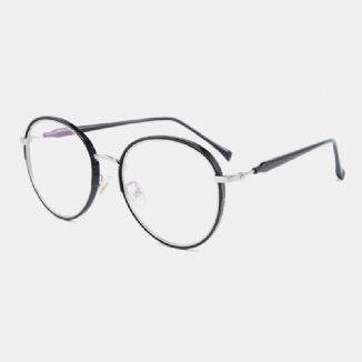 Unisex Fashion Metal Big Frame Round Frame Glasses Casual Outdoor Anti-blue Flat Glasses