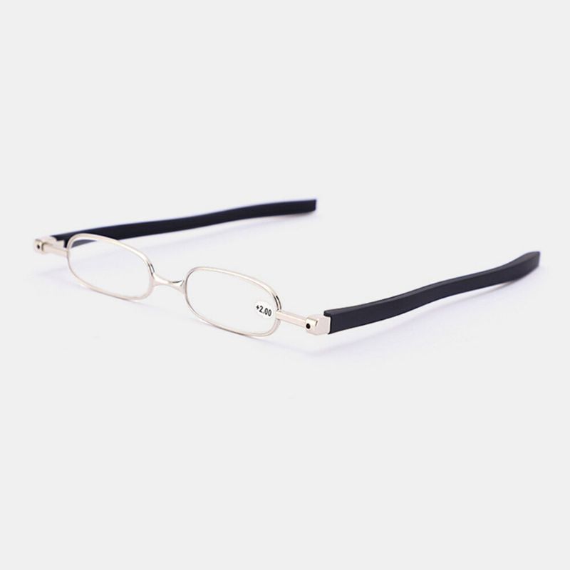 Unisex Presbyopie-brille Um 360 Grad Drehbar Faltbar Vollständig Rechteckiger Metallrahmen Leichte Tragbare Presbyopie-brille